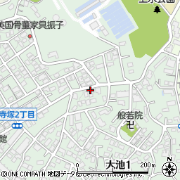 福岡県福岡市南区大池周辺の地図