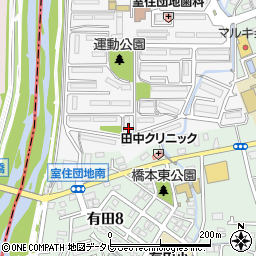 福岡県福岡市早良区室住団地61周辺の地図