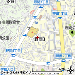 福岡県福岡市南区野間周辺の地図