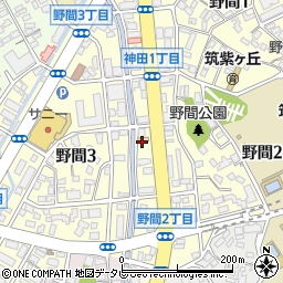 モスバーガー福岡野間店周辺の地図