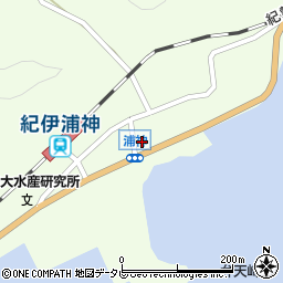 和歌山県東牟婁郡那智勝浦町浦神299周辺の地図