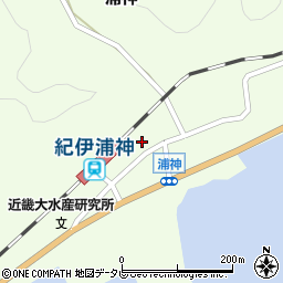 和歌山県東牟婁郡那智勝浦町浦神327周辺の地図