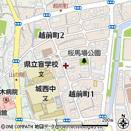 高知県高知市越前町周辺の地図