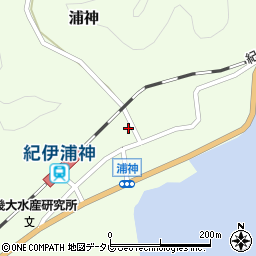 和歌山県東牟婁郡那智勝浦町浦神304周辺の地図