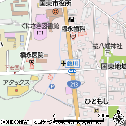 セブンイレブン国東鶴川店周辺の地図