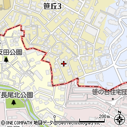 福岡県福岡市中央区笹丘3丁目27周辺の地図