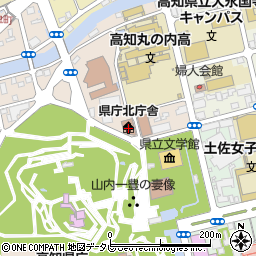 高知県庁北庁舎　警備員室周辺の地図