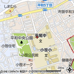 福岡市立平尾中学校周辺の地図