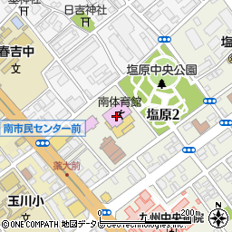 福岡市立南体育館周辺の地図