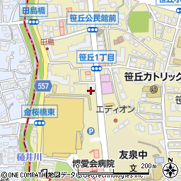 福岡銀行笹丘支店周辺の地図