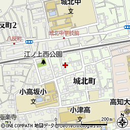 高知県高知市城北町周辺の地図