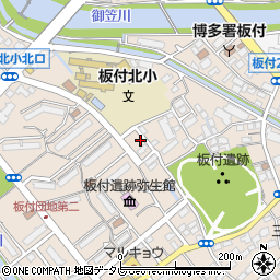 福岡県福岡市博多区板付2丁目周辺の地図