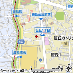 西日本新聞エリアセンター笹丘周辺の地図