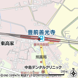 豊前善光寺駅周辺の地図
