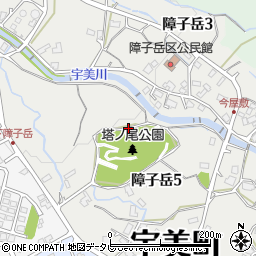 福岡県糟屋郡宇美町障子岳周辺の地図