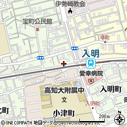 高知県高知市宝町1-8周辺の地図