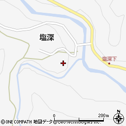 徳島県海陽町（海部郡）塩深（岸ヒタイ）周辺の地図