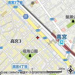 福岡高宮郵便局周辺の地図