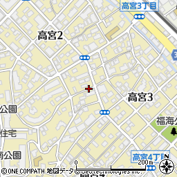 福岡県福岡市南区高宮周辺の地図
