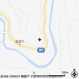 徳島県海部郡海陽町塩深松木原周辺の地図