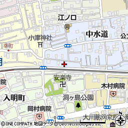 高知県高知市中水道3周辺の地図