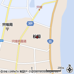 徳島県海部郡海陽町宍喰浦松原周辺の地図