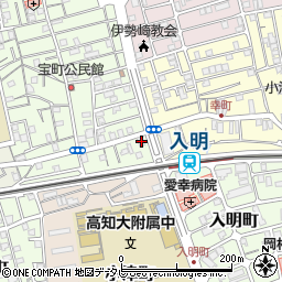 高知県高知市宝町1-16周辺の地図
