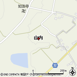 福岡県豊前市山内周辺の地図