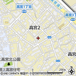 西日本新聞エリアセンター　南区高宮周辺の地図
