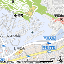 小笹7号公園周辺の地図