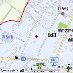福岡県嘉麻市飯田周辺の地図