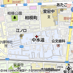 高知県高知市中水道周辺の地図