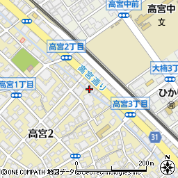 焼鳥高宮 本店周辺の地図