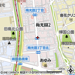 福岡県福岡市中央区梅光園周辺の地図