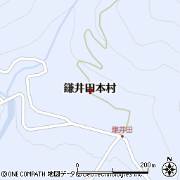 高知県高岡郡越知町鎌井田本村周辺の地図
