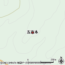 愛媛県喜多郡内子町五百木周辺の地図