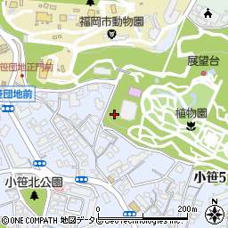 福岡市動植物園駐車場周辺の地図