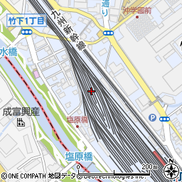 福岡市有料自転車駐車場　竹下駅西口自転車駐車場周辺の地図