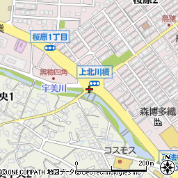 上北川橋周辺の地図