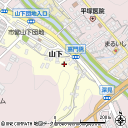 福岡県嘉麻市山下周辺の地図
