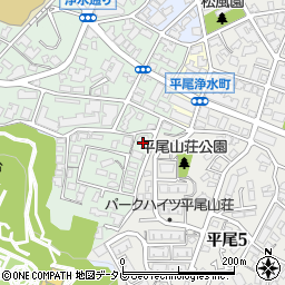 福岡県福岡市中央区平尾浄水町12-2周辺の地図