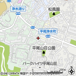 福岡県福岡市中央区平尾浄水町3-13周辺の地図