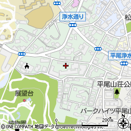福岡県福岡市中央区平尾浄水町周辺の地図