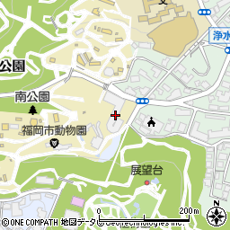 福岡市動植物園駐車場周辺の地図