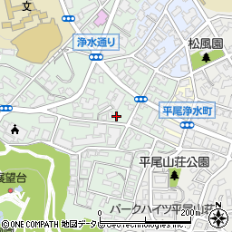 福岡県福岡市中央区平尾浄水町4-21周辺の地図