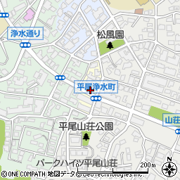 福岡県福岡市中央区山荘通周辺の地図