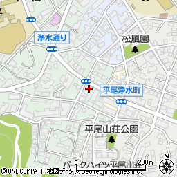 福岡県福岡市中央区平尾浄水町3-25周辺の地図
