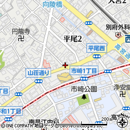 福岡中央銀行平尾支店周辺の地図