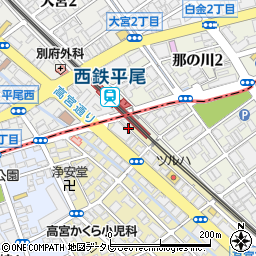 福岡市有料自転車駐車場　平尾駅自転車駐車場周辺の地図