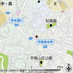 福岡県福岡市中央区平尾浄水町2周辺の地図
